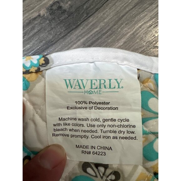 Waverly Home Floral Quilted Table Runner 69" X 12" Polyester Reverse - Picture 3 of 5